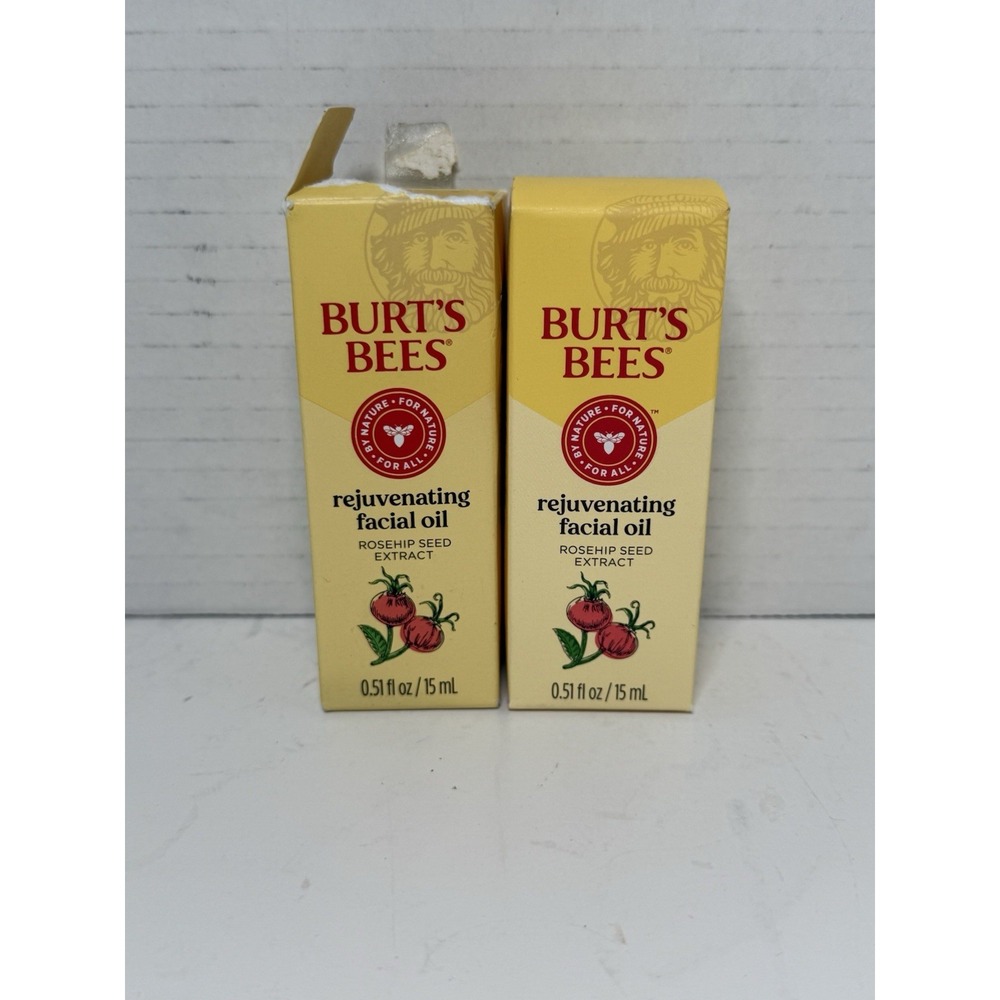 2 New Burt's Bees Rejuvenating Facial Oil with Rosehip Seed Extract 15 mL